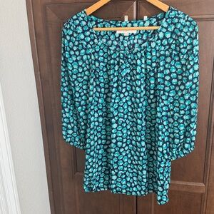 Flowy Navy and Blue Floral Top